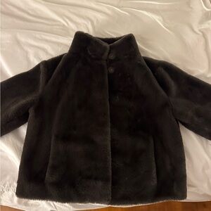 Velvet Dark Faux Fur Jacket